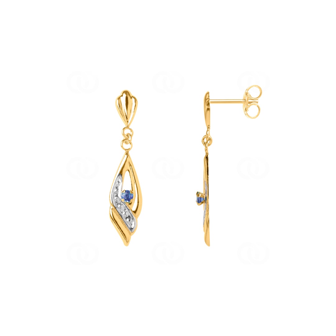 Ohrhänger 750/18 K Gelbgold mit Saphir