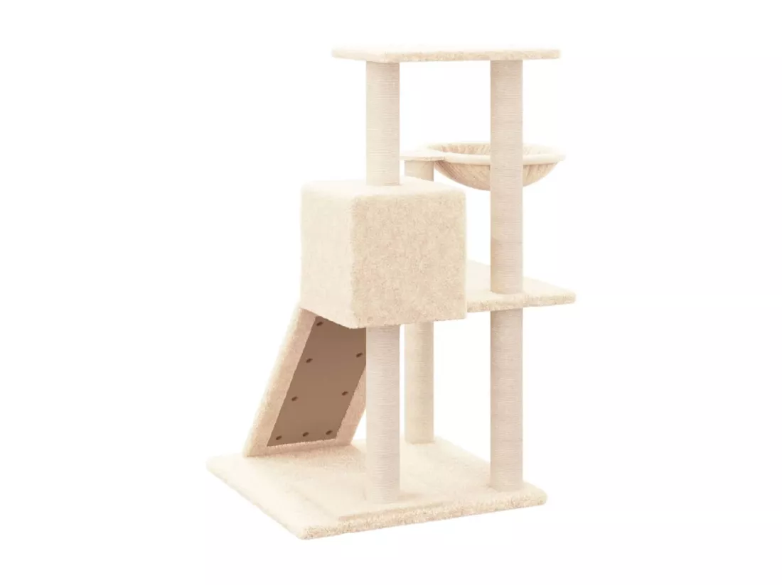 Arbre à chat avec griffoirs en sisal Crème 82 cm