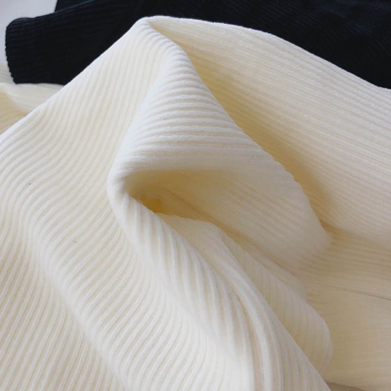 Alhambra - Effen corduroy broek met trekkoord en wijde pijpen, gevoerd met fleece
