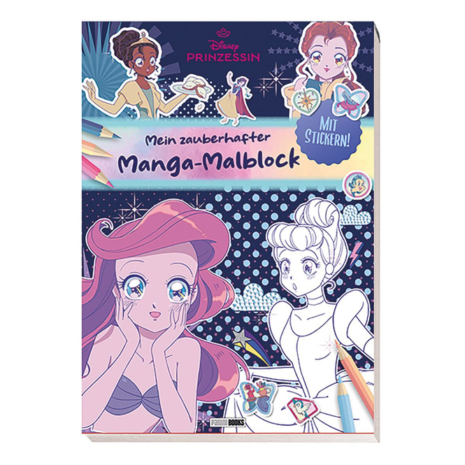 Disney Prinzessin - Mein zauberhafter Manga-Malblock - Mit Stickern