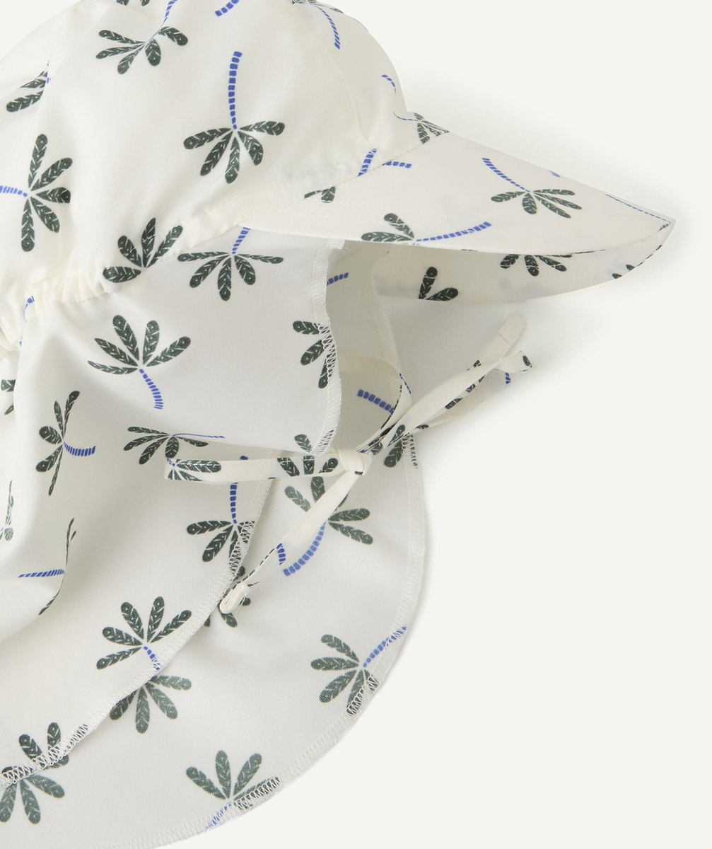 LASSIGCASQUETTE ANTI-UV BÉBÉ GARÇON BLANC AVEC IMPRIMÉ PLAMIER
