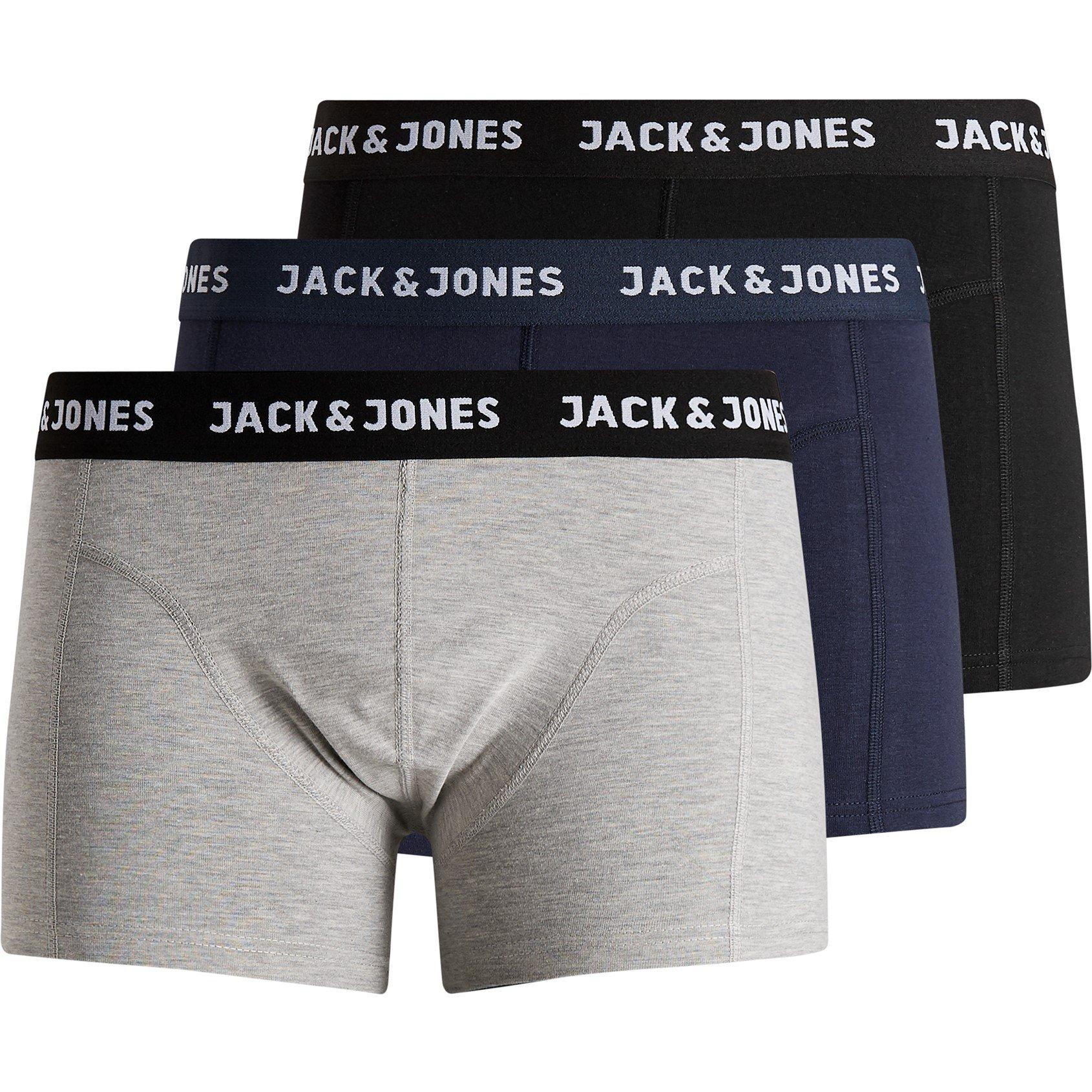 Jack and Jones Anthony 3 Pack Boxer Trunk Mens