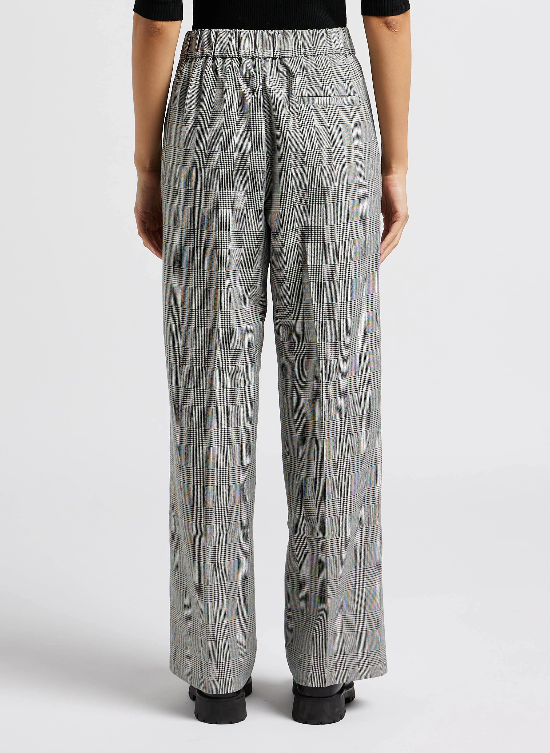 LAROCHE - Pantalon large à carreaux| Noir