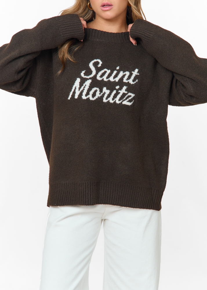 Saint Moritz trui choco bruin