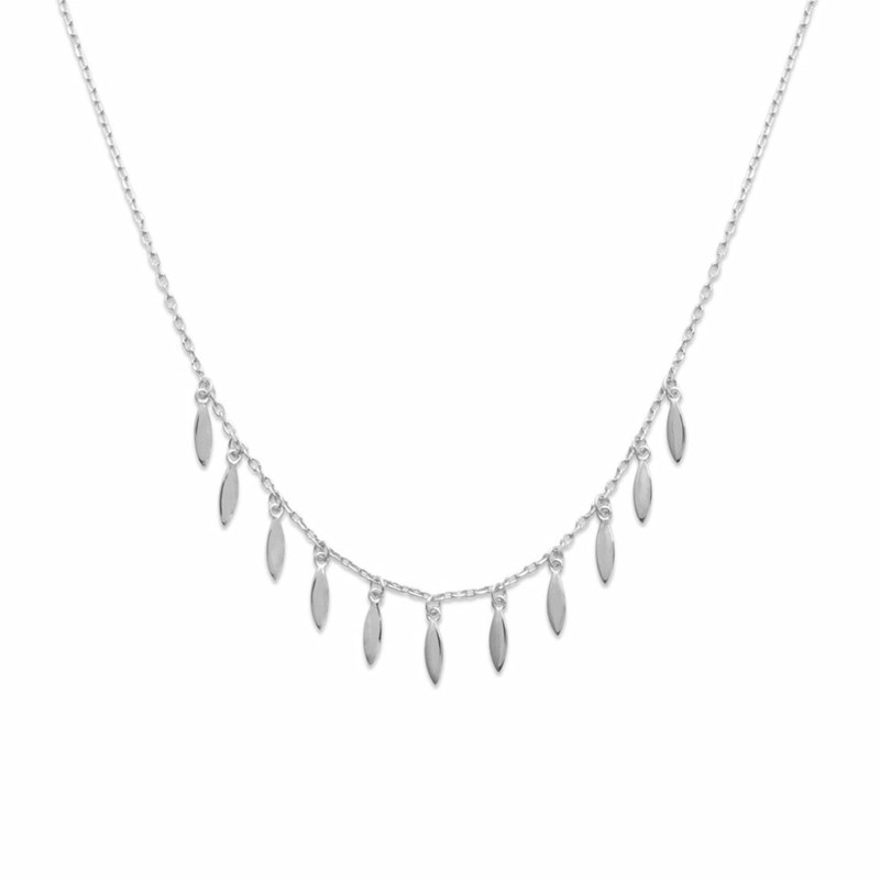 Collier Fin Argent Mode Tendance Pampilles
