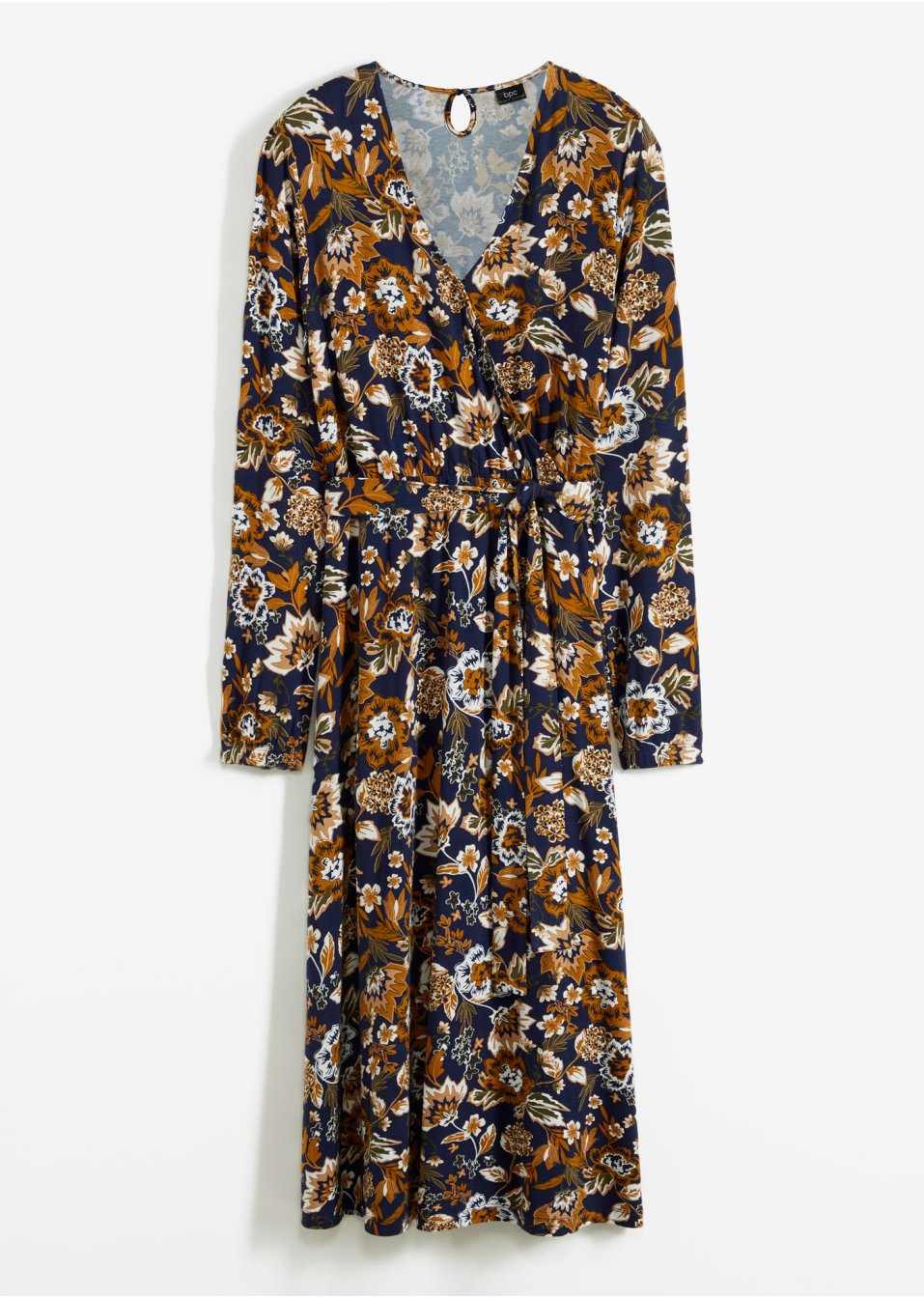 Robe en jersey avec décolleté en V et lien à nouer