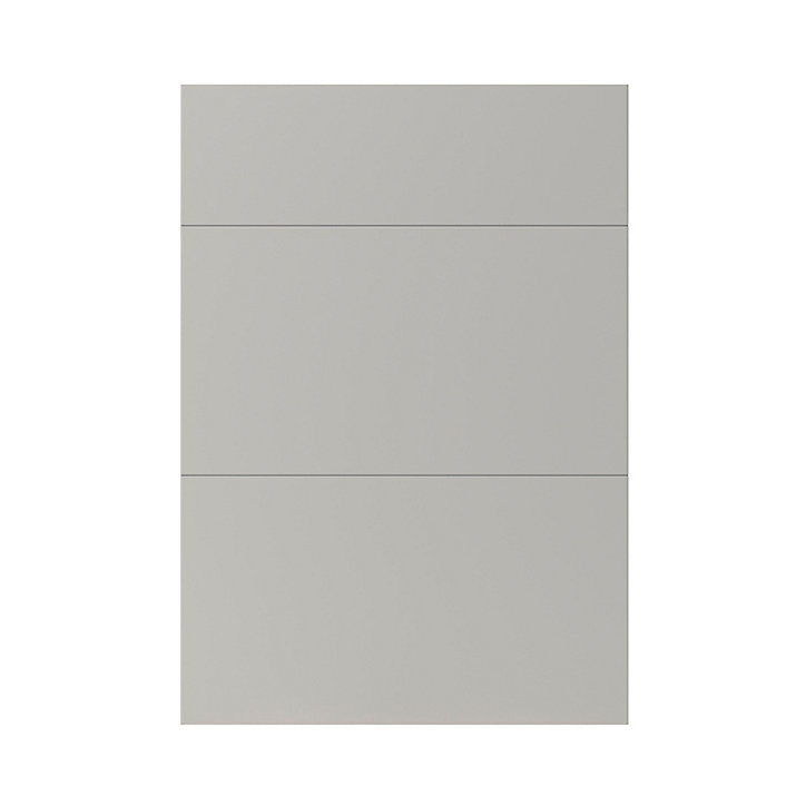 Façade de cuisine 1 tiroir et 2 casseroliers Stevia gris mat l. 50 cm x H. 72 cm GoodHome