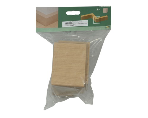 Buitenhoekstuk voor buisafdekking, beuken, 91/41, 2 stuks