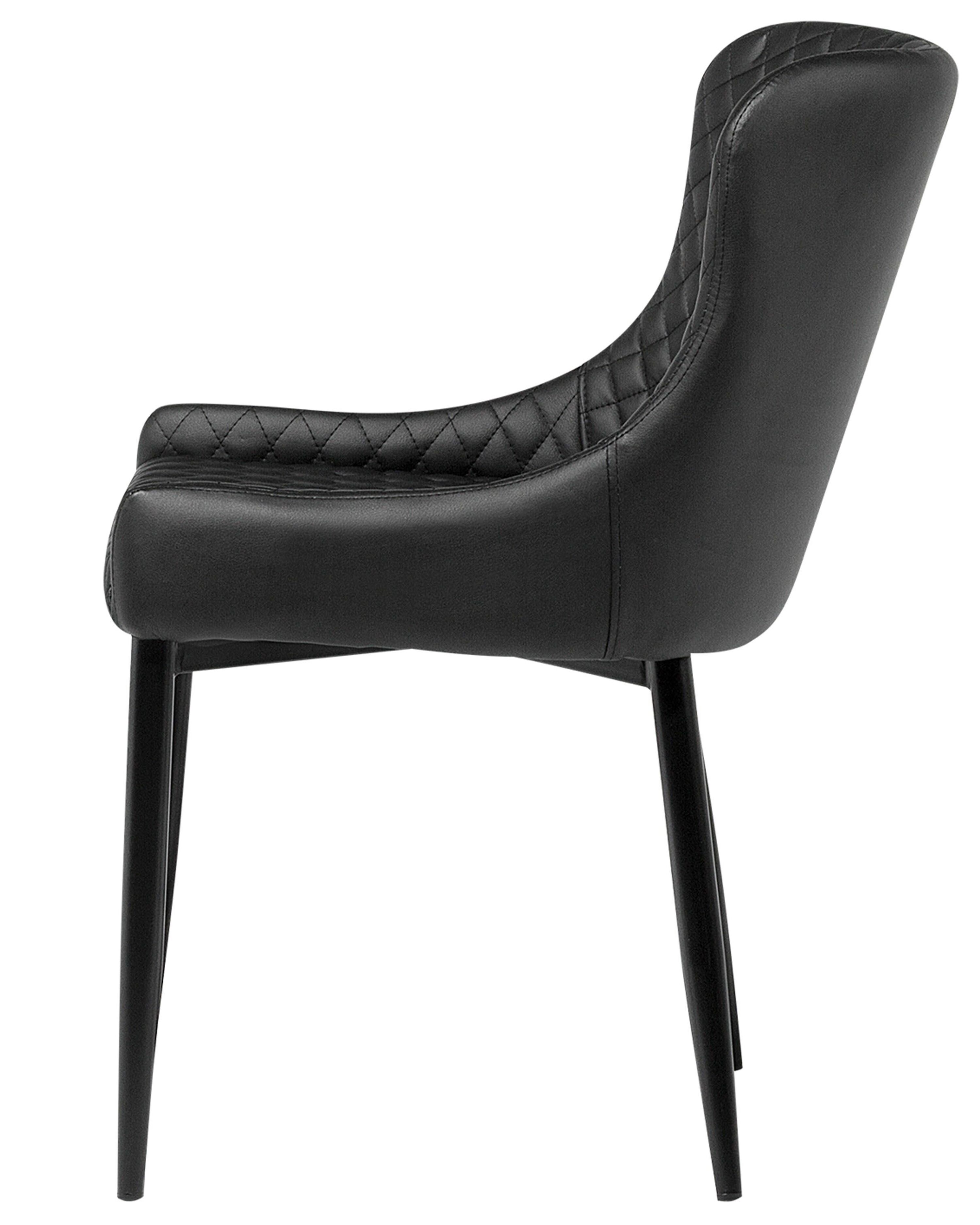 Set van 2 eetkamerstoelen SOLANO Kunstleer Zwart
