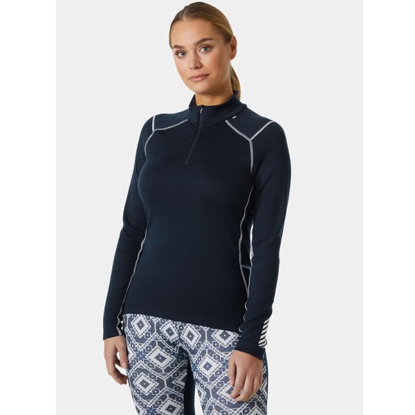 T-shirt thermique HELLY HANSEN W LIFA MERINO MIDW 1/2 ZIP NAVY