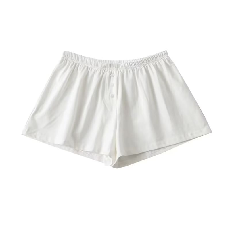 Bazer - Effen pyjamashort met elastische taille