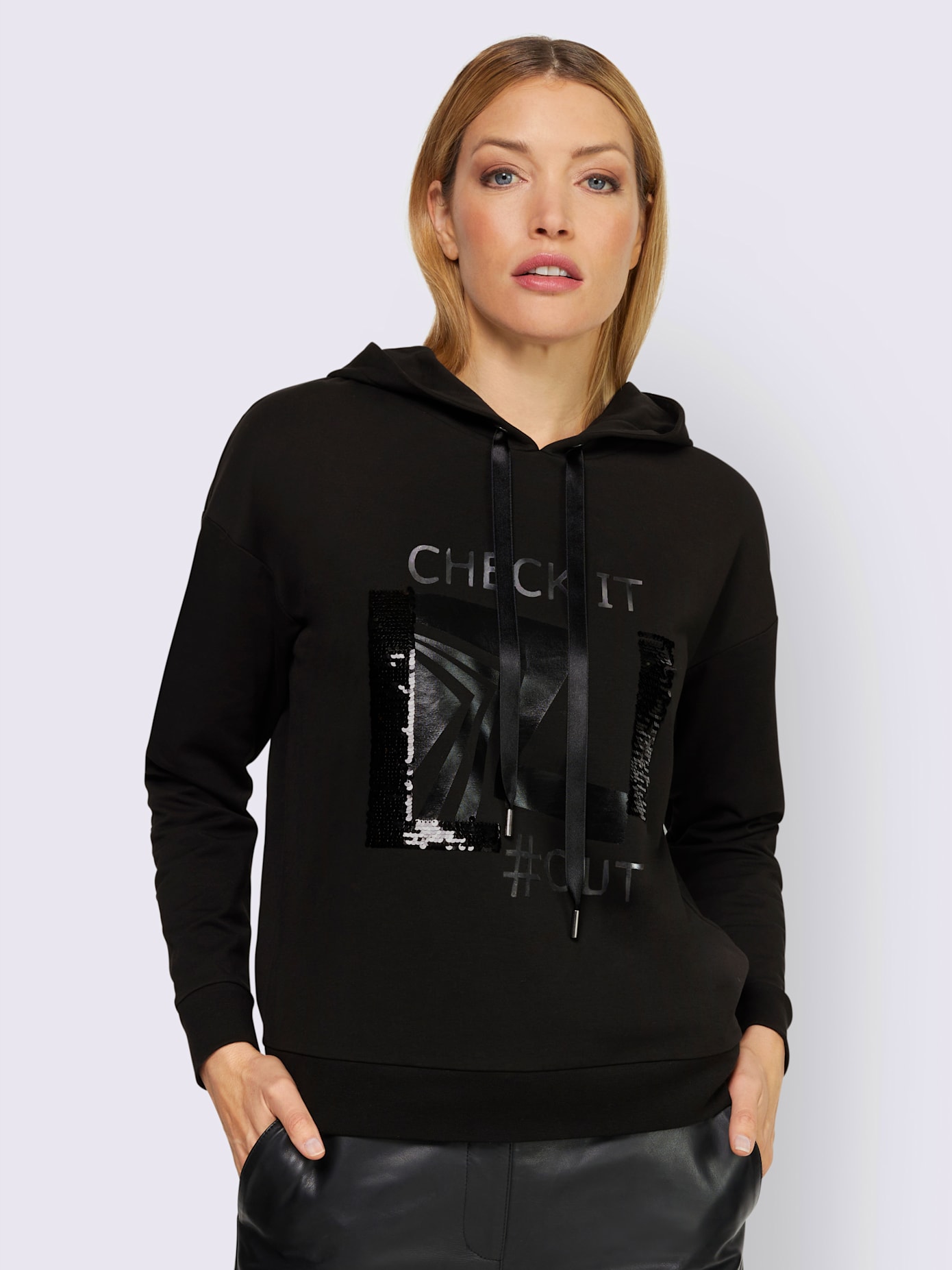 Sweat-shirt joli imprimé feuille devant