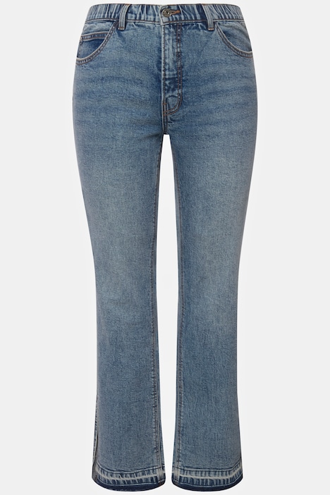 Jeans, Straight Fit, Fransensaum, Schlitz außen, 5-Pocket