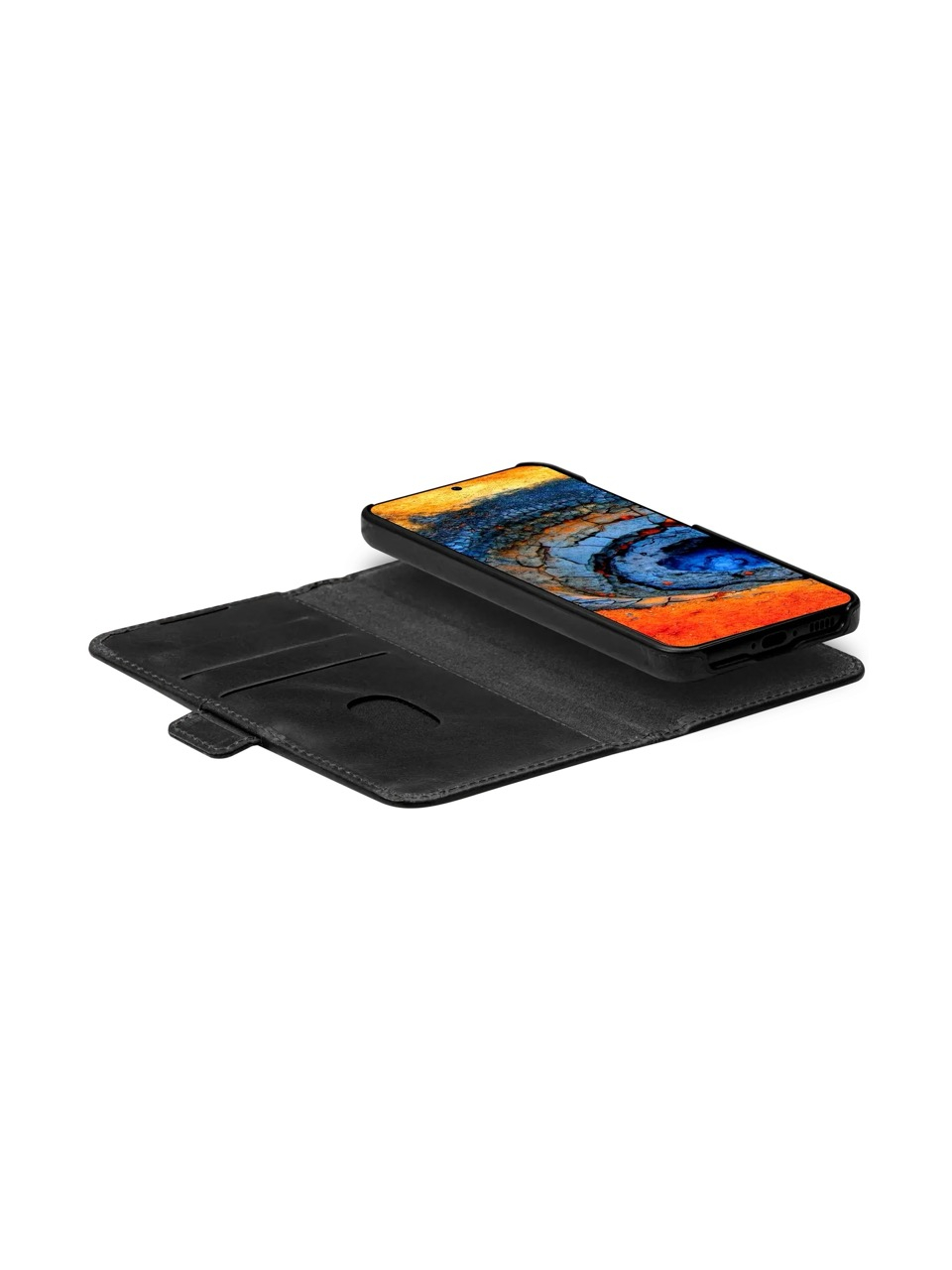 Samsung Galaxy S25 2in1 Wallet Case Echtleder Tasche mit RFID Schutz Lynge (MSSGTBL6468) - Schwarz