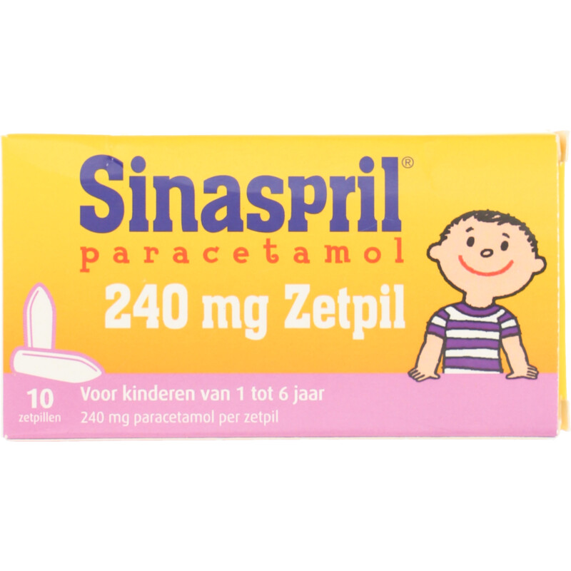 Sinaspril Paracetamol 240mg zetpil voor 1-6 jaar