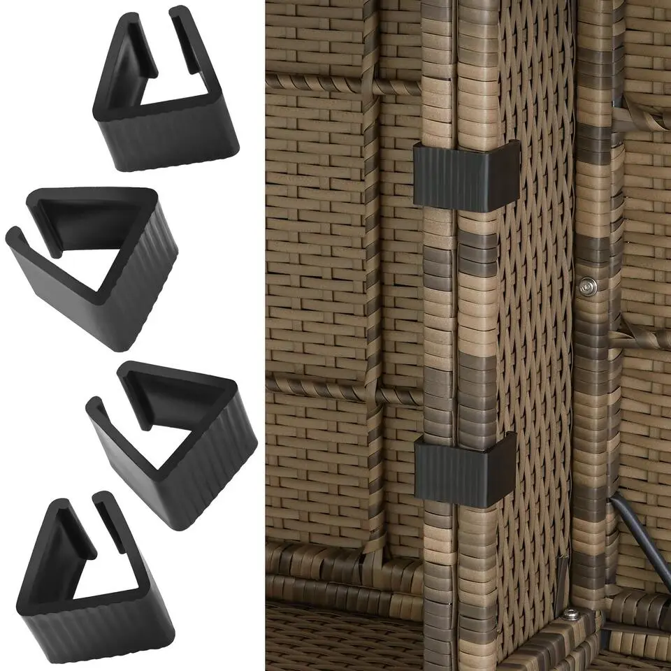 tectake - loungeset - wicker - natuurkleur / donkergrijs