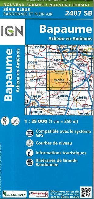 IGN - 2407 SB BAPAUME 1 25 000