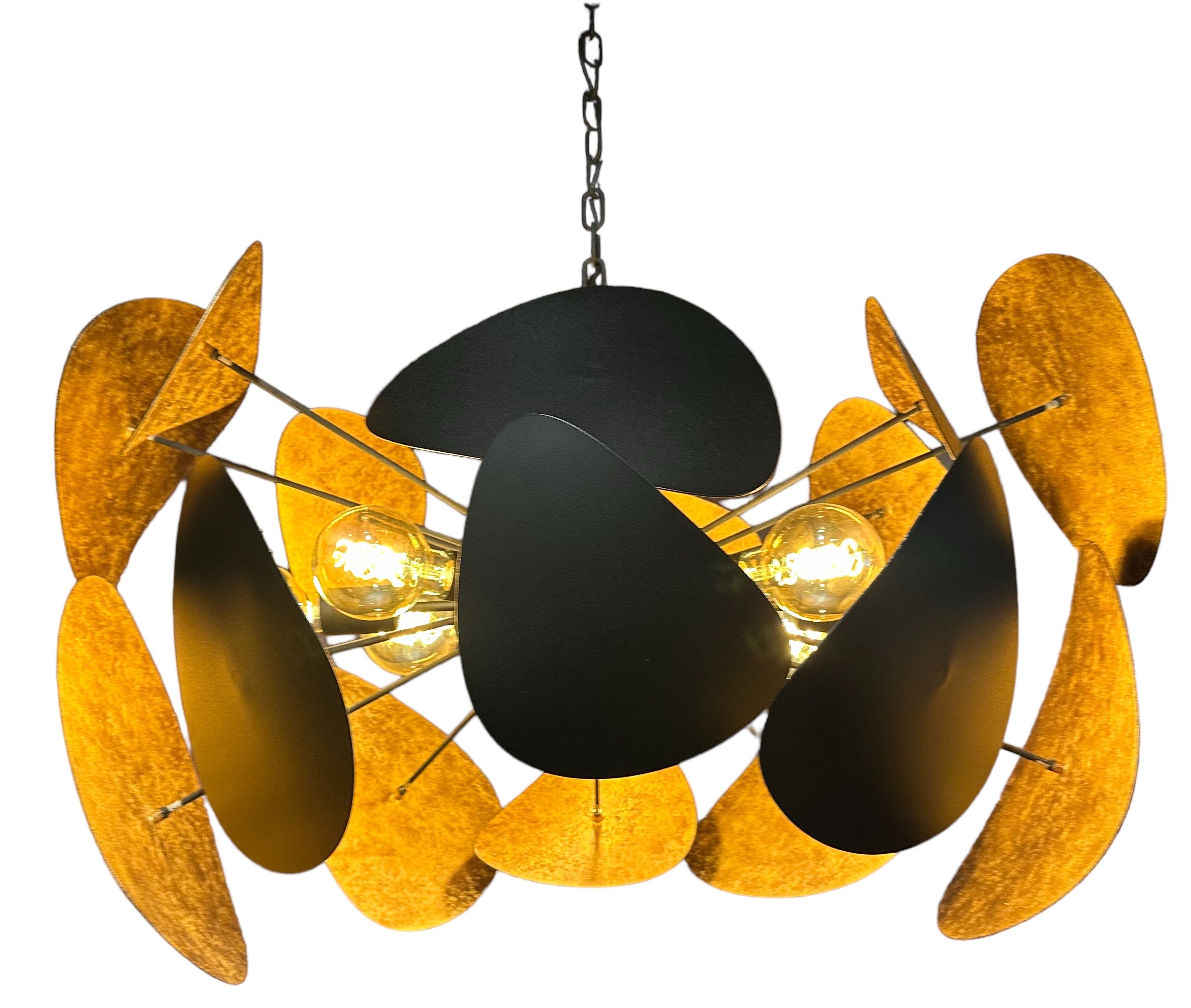 Hanglamp LB555-8+1 ovaal textured black Galaxy  | Leclercq & BouwmanB100 x D65 cm