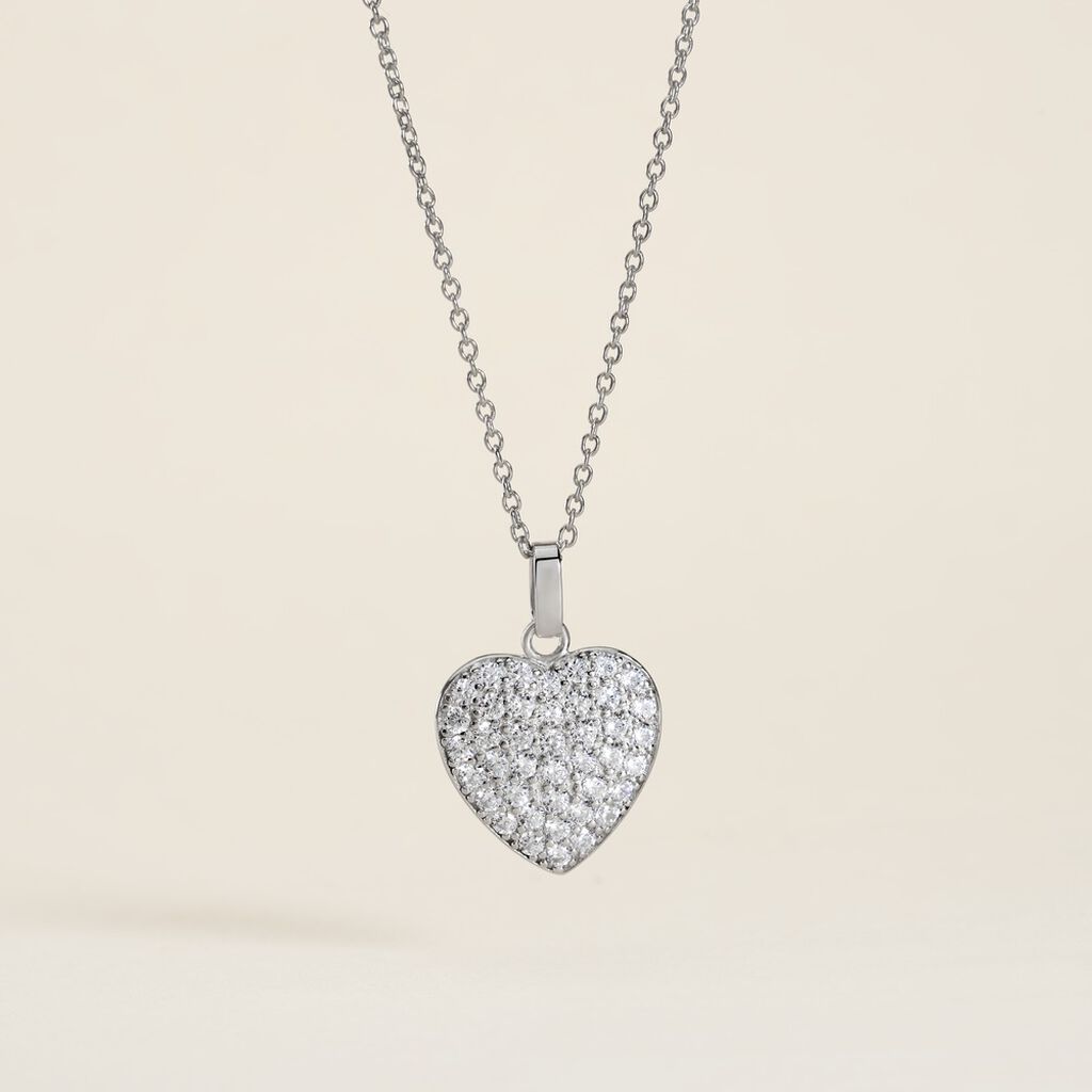 Pendentif Amelot Argent Blanc Oxyde De Zirconium