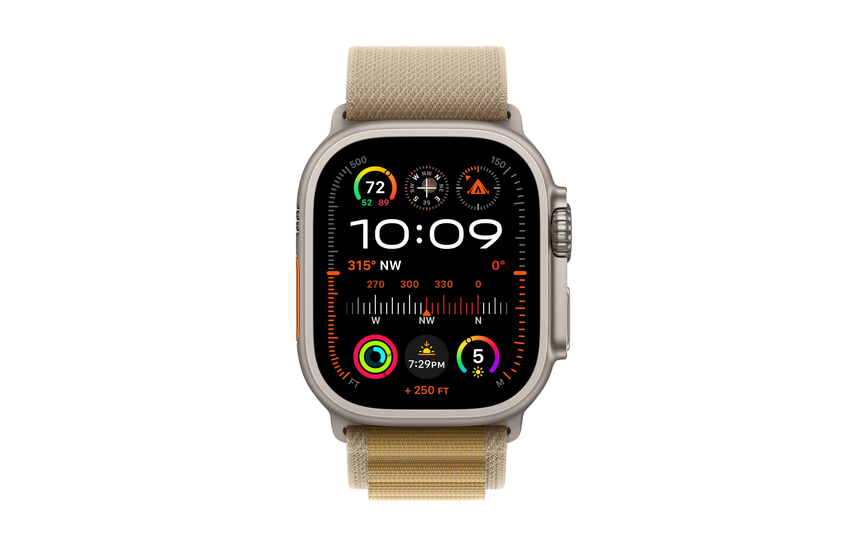 Alpine Loop 49 mm Hellbraun/Grau LRobustes Armband zu Apple Watch Ultra