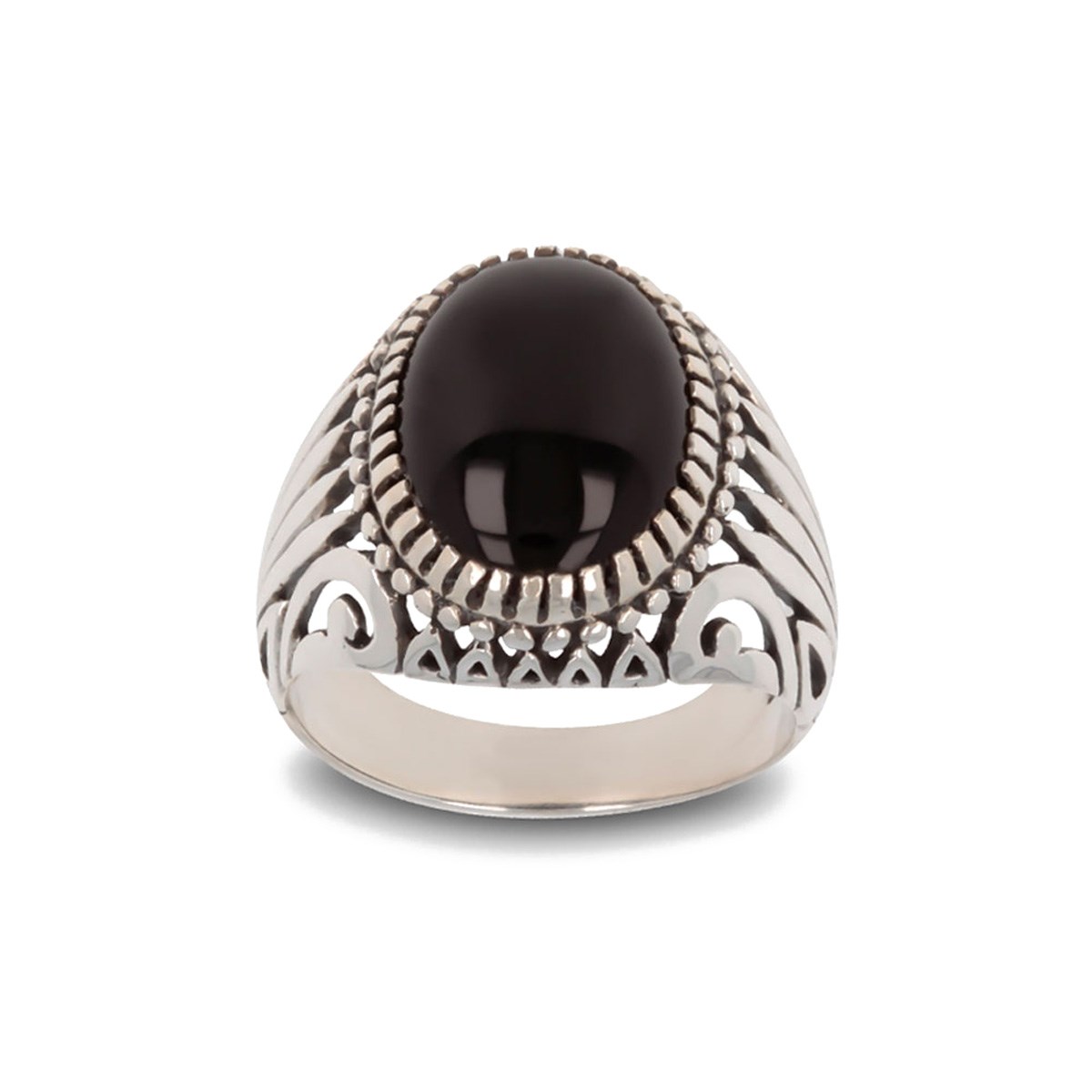 Bague Chevalière Femme en Argent 925 et Onyx Noir - Cadeau Parfait | Aden