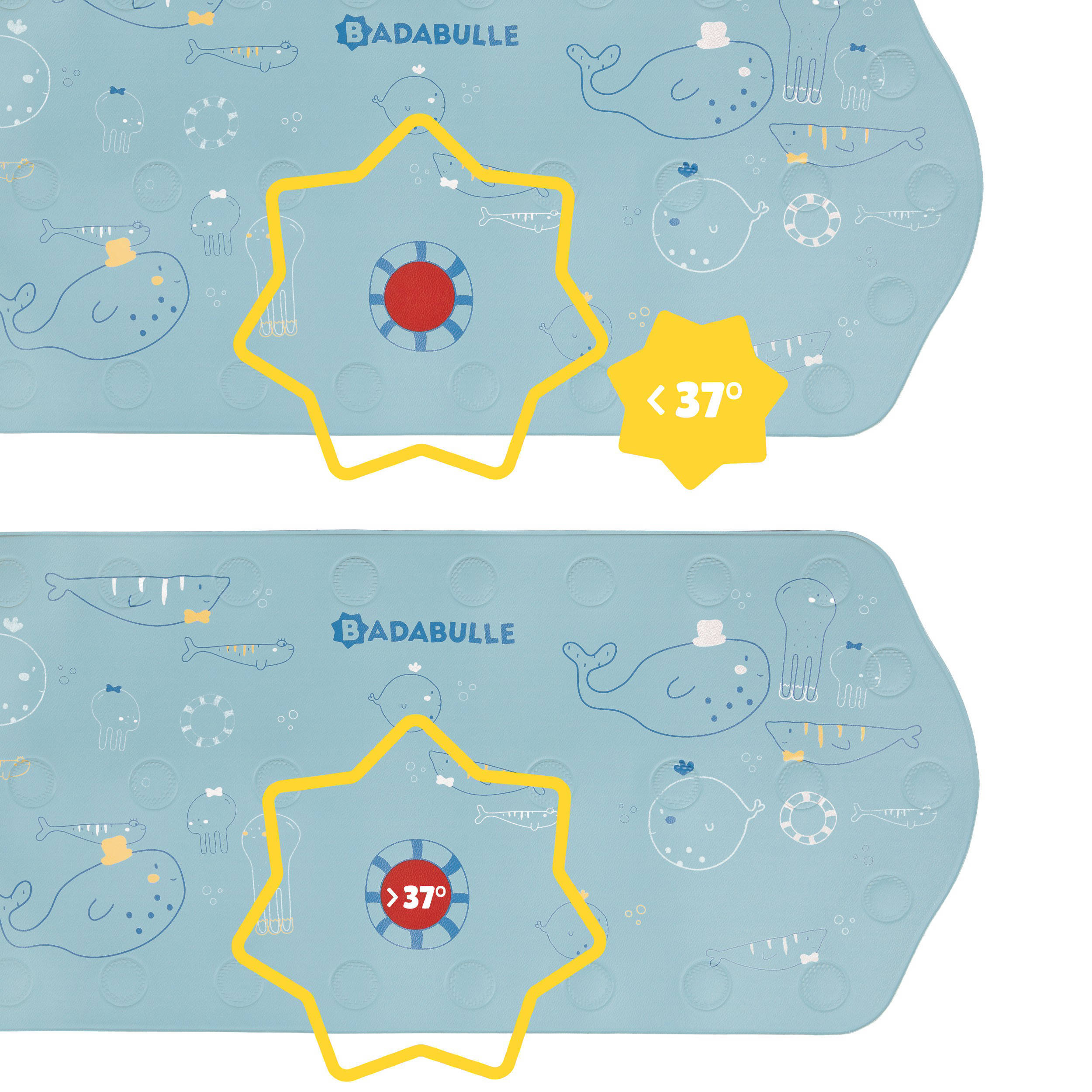 Badabulle XXL badmat met temperatuurweergave