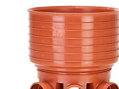 Uponor 200 x 425 mm TP2-brønd, gl./letvægt, højre/venstre tilløb