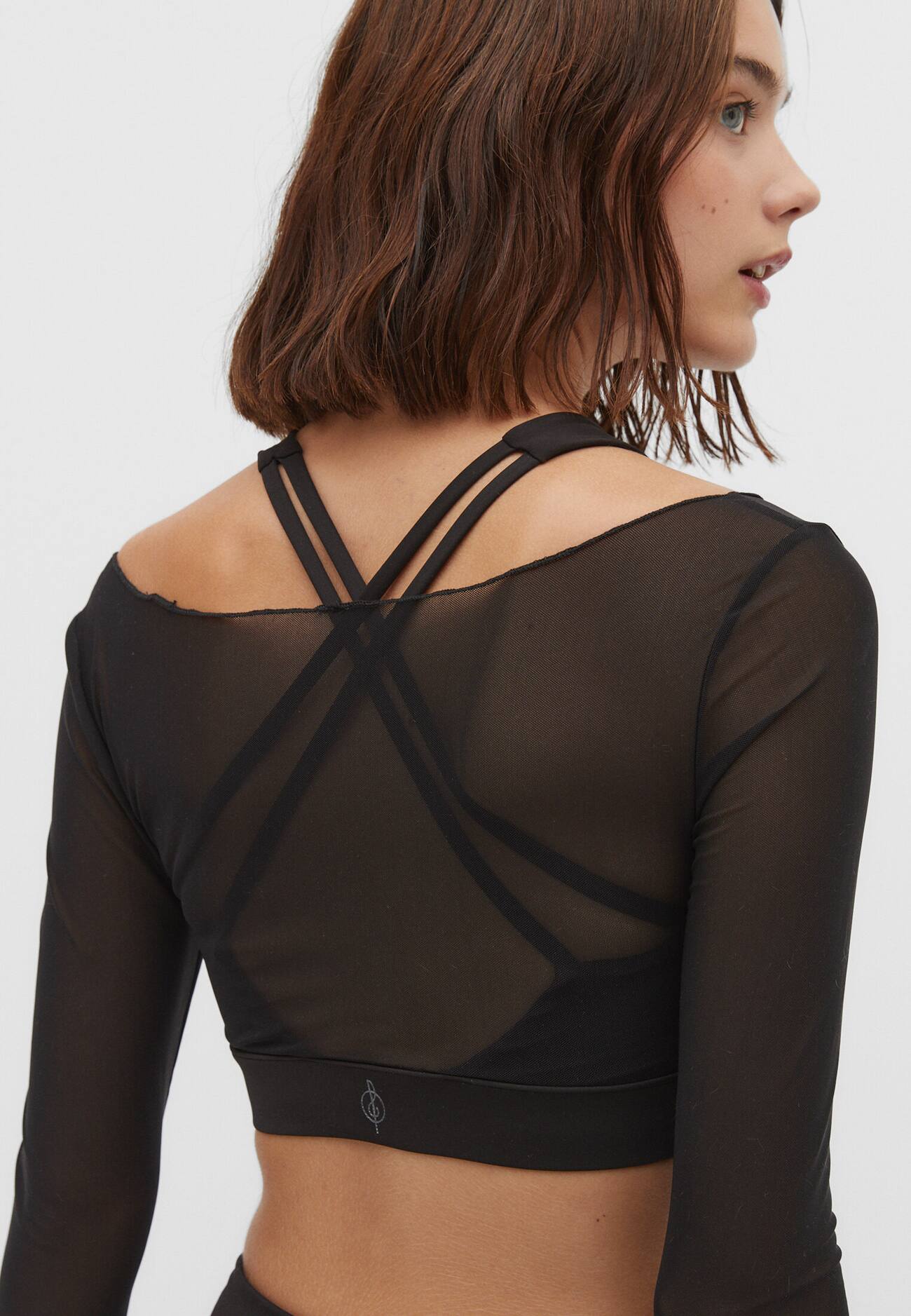 Top de tule contrastante