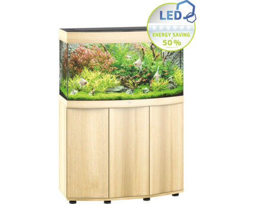JUWEL Vision 180 SBX aquariumcombinatie met ledverlichting, verwarming, filter en lichthouten kast inclusief starterset met omgekeerde osmose-installatie, Easy Life verzorgingsset, tropische voeding, grind, Deponit Mix, digitale thermometer, grindzui