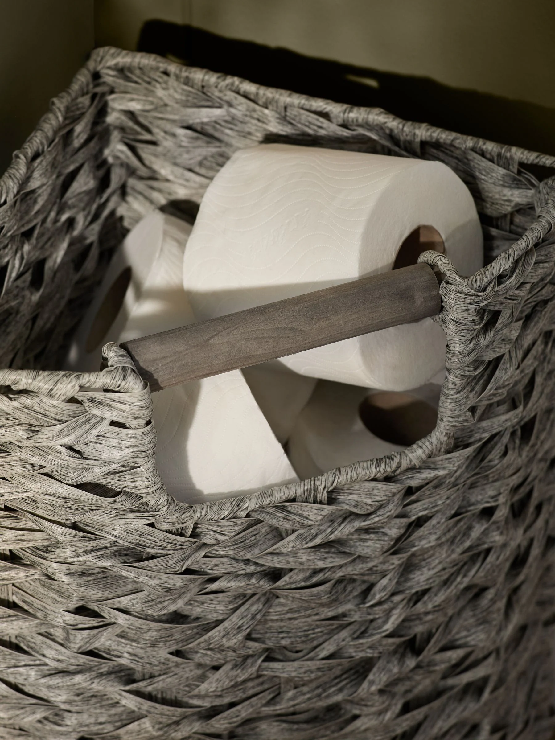 Geweven toiletrolhouder en -opbergset