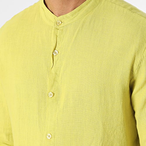 Ensemble Chemise Manches Longues Et Pantalon Jaune