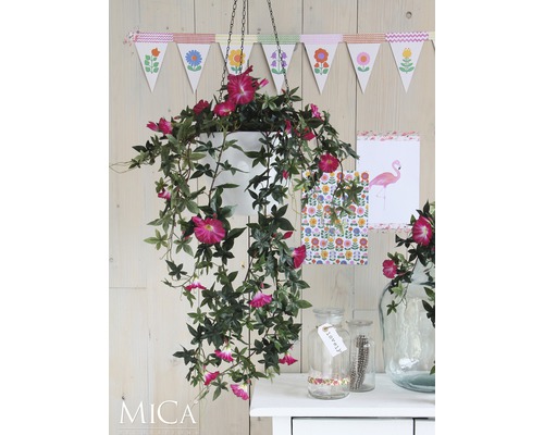 Hangende kunstbloem Petunia H 15 cm fuchsia