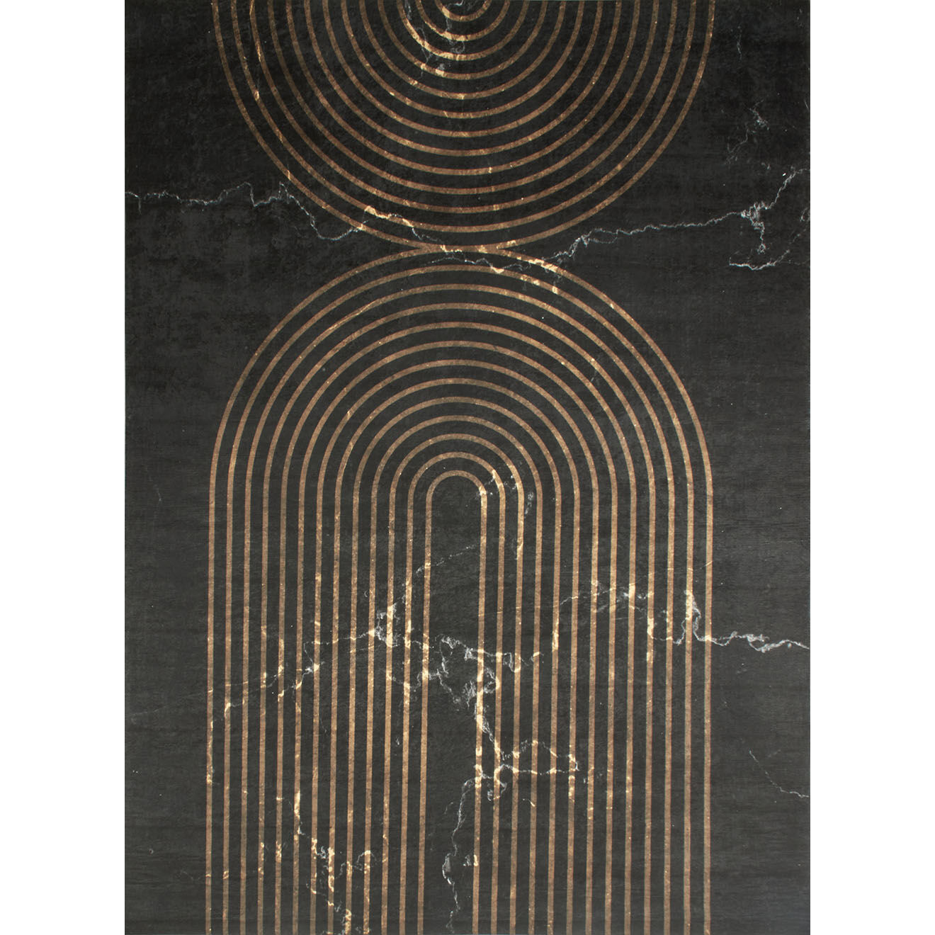 Nazar Rugs Tapis stampa doré/noir - 120x160 cm