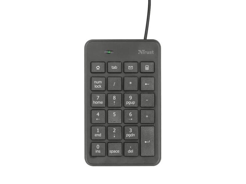 Trust Ziffernblock Xalax Elegante und flache Zehnertastatur für bequeme Eingabe numerischer Daten bei Windows-Laptops