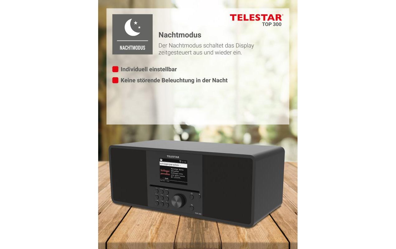 Internet Radio TOP 300 Schwarz<br>Stereo-Radio mit CD-Player, DAB+/FM und Internetradio