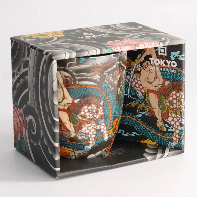 Tokyo Yakuza Blauwe Draak Beker in Geschenkdoos 8.5x10.2cm 380ml