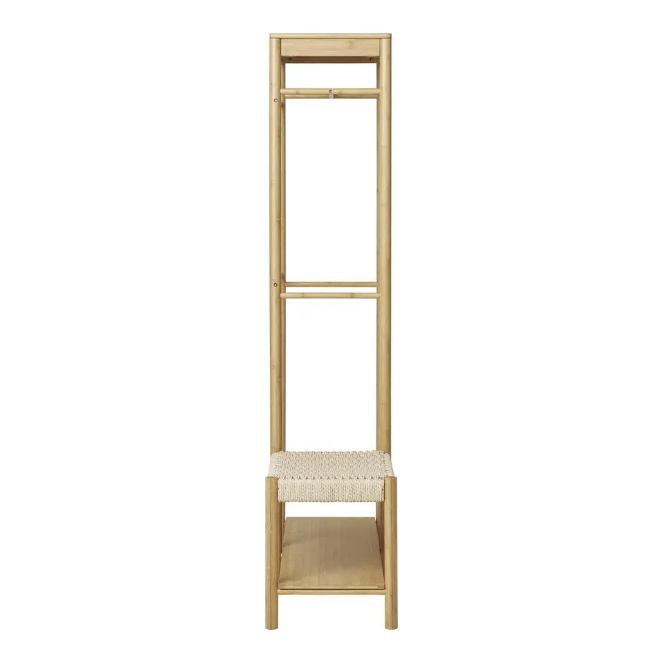 Kledingrek Naturel Bamboe - 14x39x165cm - Ember