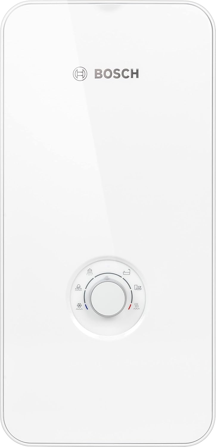 Bosch elektronisch geregelter Durchlauferhitzer Tronic Comfort Plus 15/18/21 kW - Umschaltbar, druckfest, stufenlose Temperaturwahl, moderne Glas-Optik, weiß [Energieklasse A]