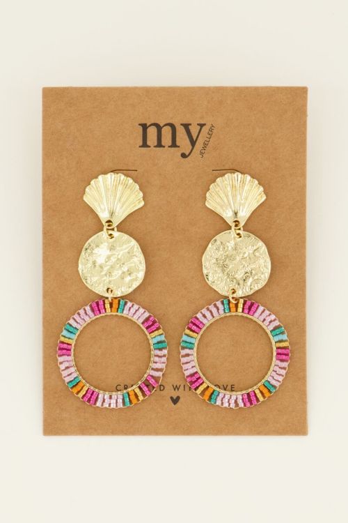 Statement oorhangers met multikleur kraaltjes