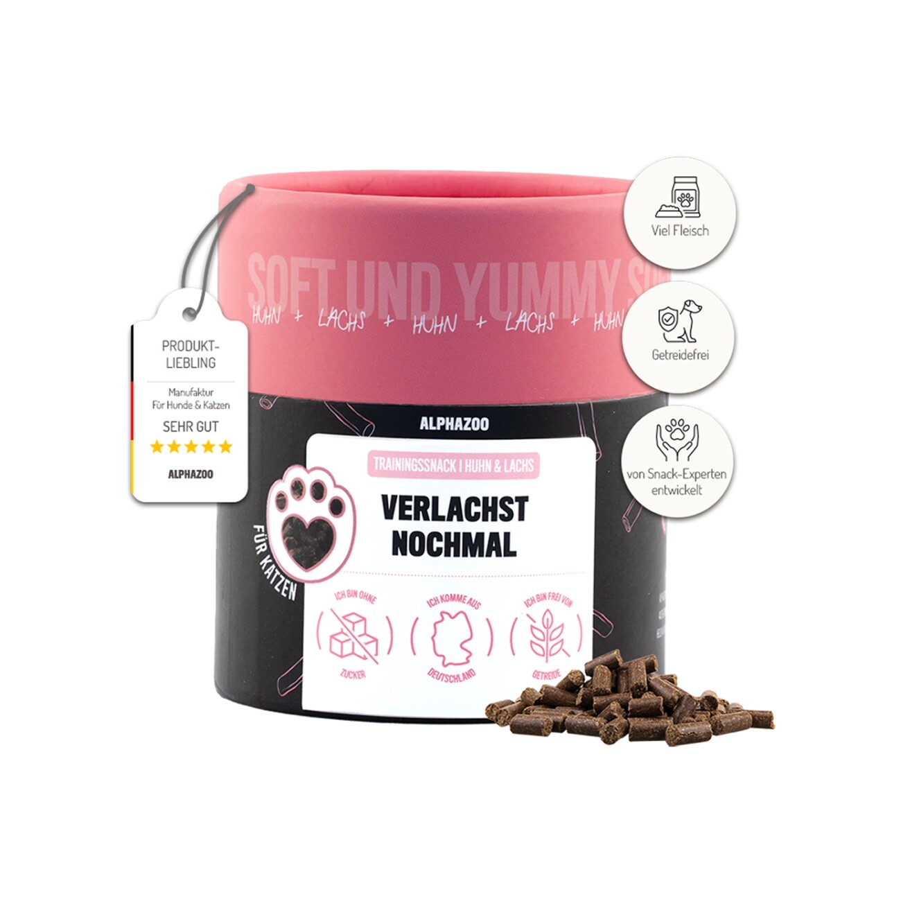 ALPHAZOO Verlachst Nochmal 65g I Leckerli für Katzen