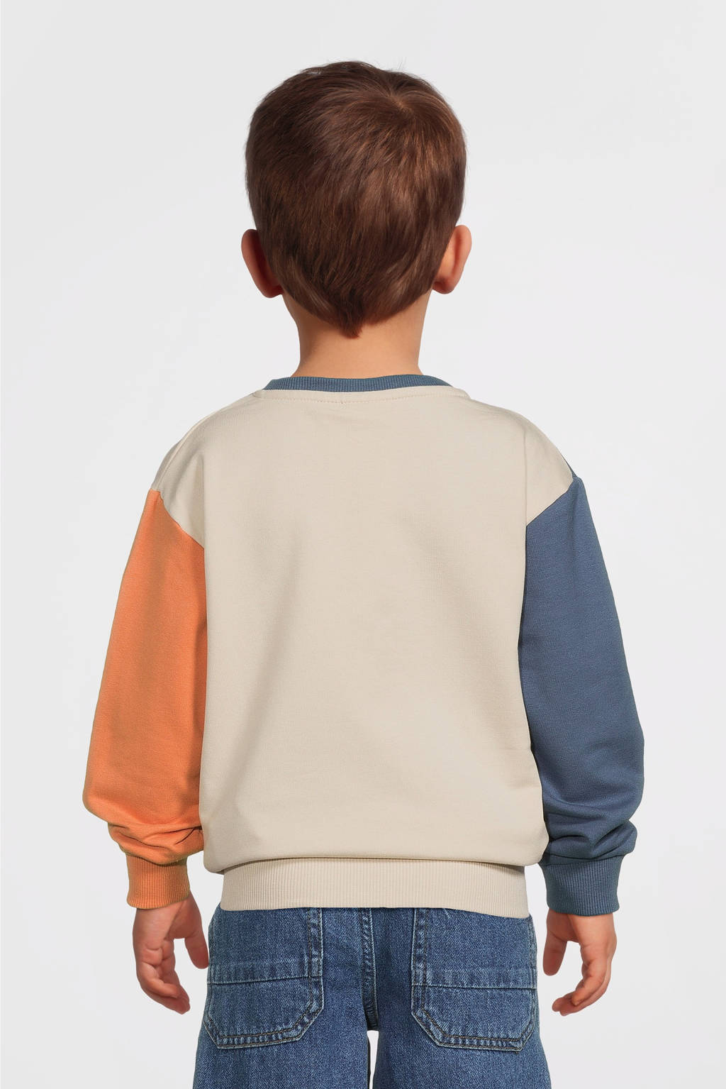 NAME IT sweater NMMOVE blauw/ecru/oranje