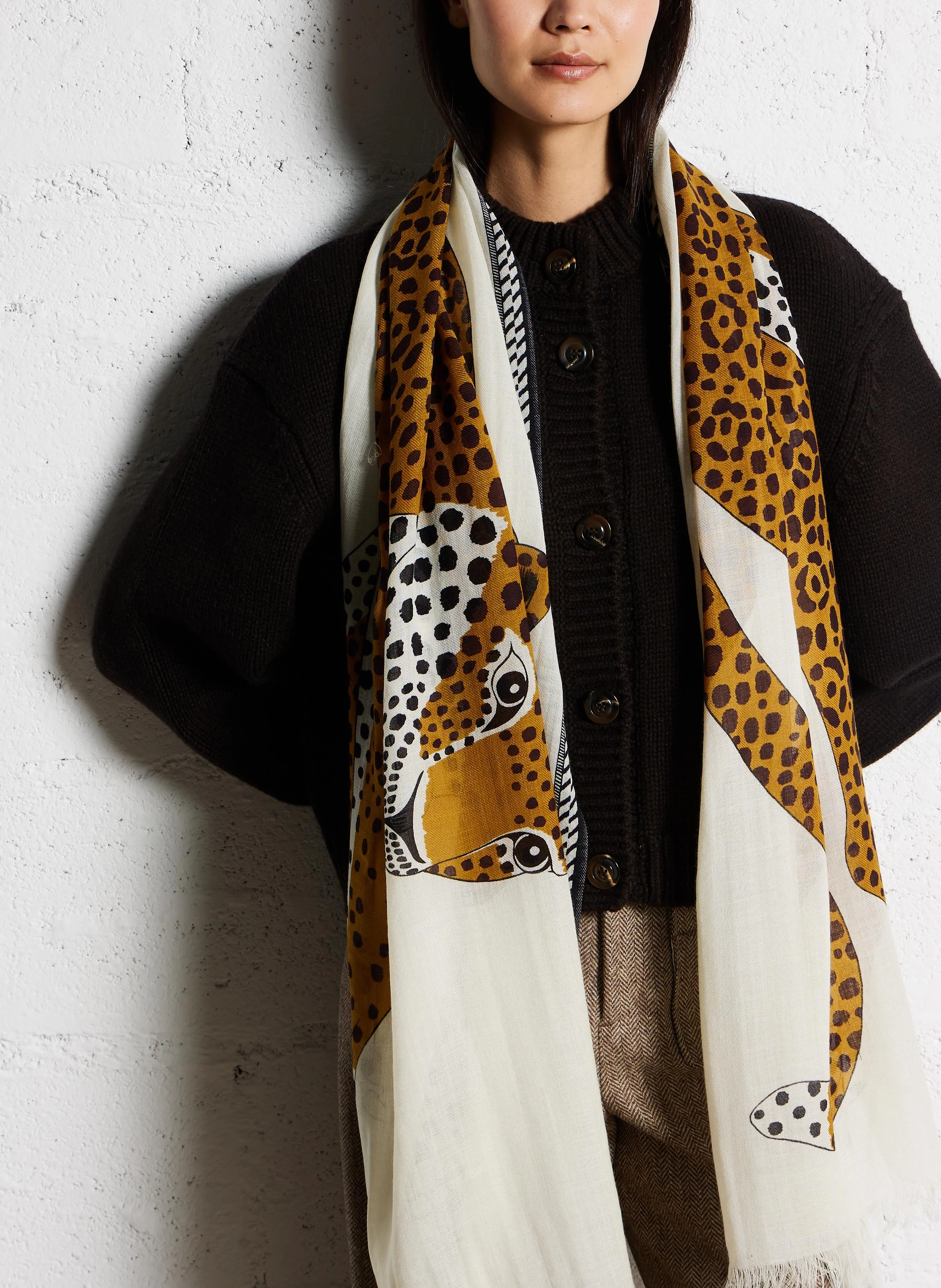 MIKE - Foulard en laine | Blanc