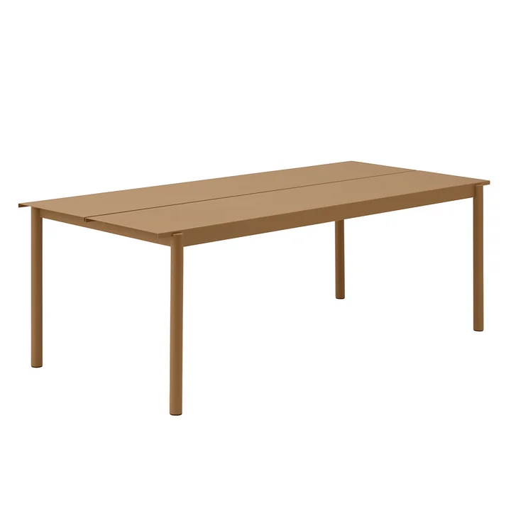 Muuto - Linear Steel Outdoor Gartentisch, 220 x 90 cm, burnt orange