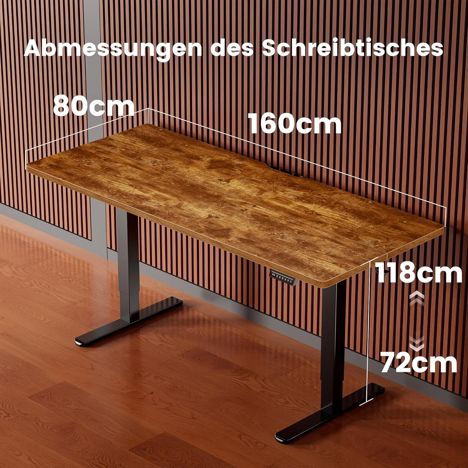 ErGear Elektrisch Höhenverstellbarer Schreibtisch 160 x 80 cm, Schreibtisch Höhenverstellbar mit 4-Gedächtnis-Smart-Pult für Home-Office mit Verbindungsplatte