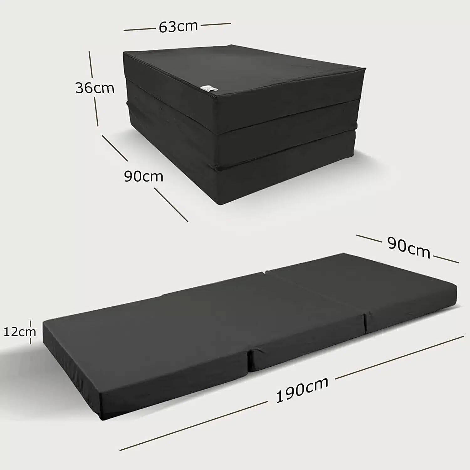 SHOGAZI® Faltmatratze 90x200 – Klappmatratze aus orthopädischem Kaltschaum | Gästematratze klappbar | Atmungsaktiver Baumwollbezug | Made in Germany