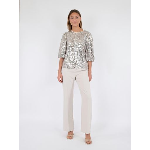 Neo Noir Lorraine Sequins Bluse, Pale Gold, 34