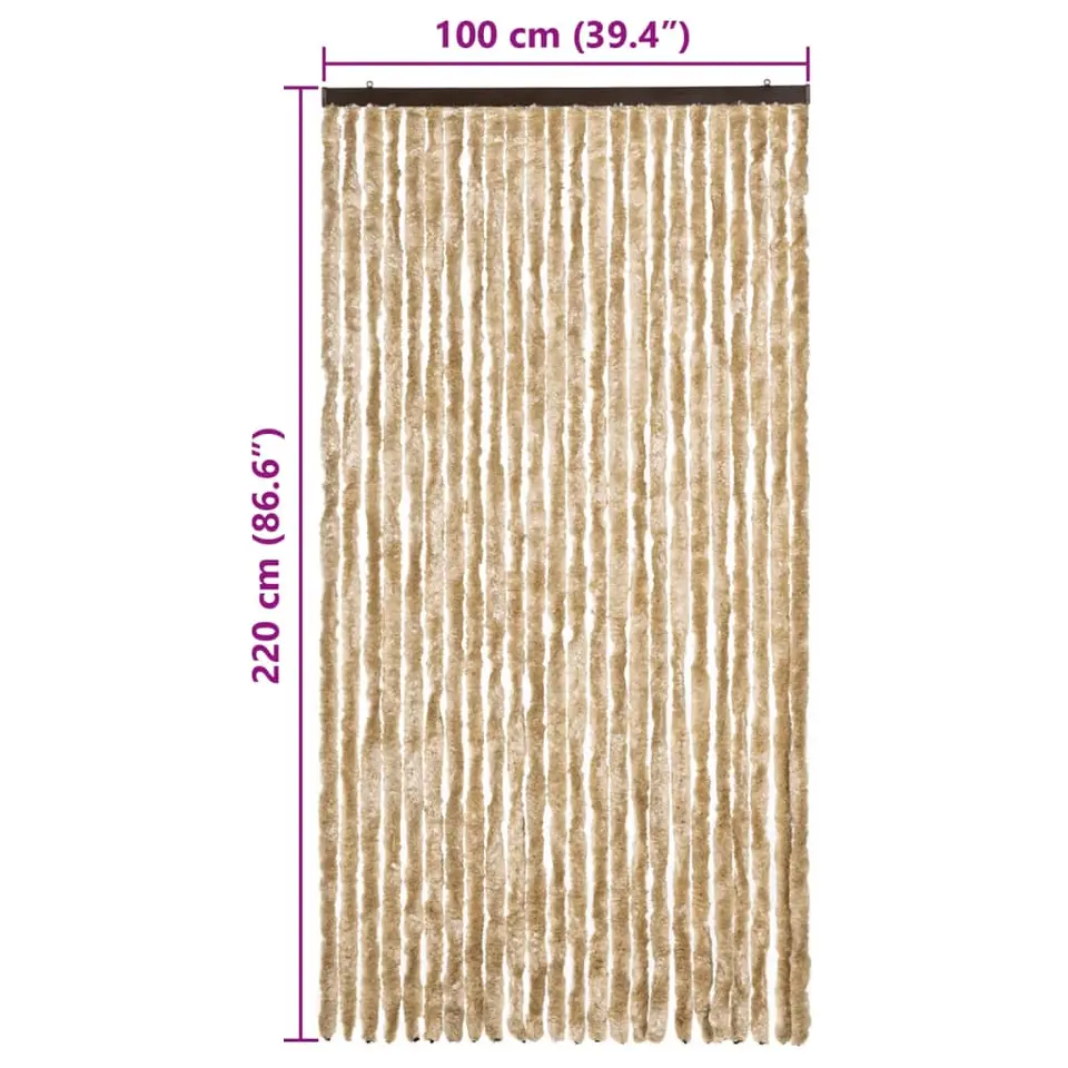 vidaXL - Insectengordijn - Beige - Polypropyleen - 100 x 220 cm