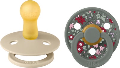 BIBS x Liberty Colour Smokk 2-Pack Lateks Str 2 Rund, Chamomile Lawn/Pine Mix