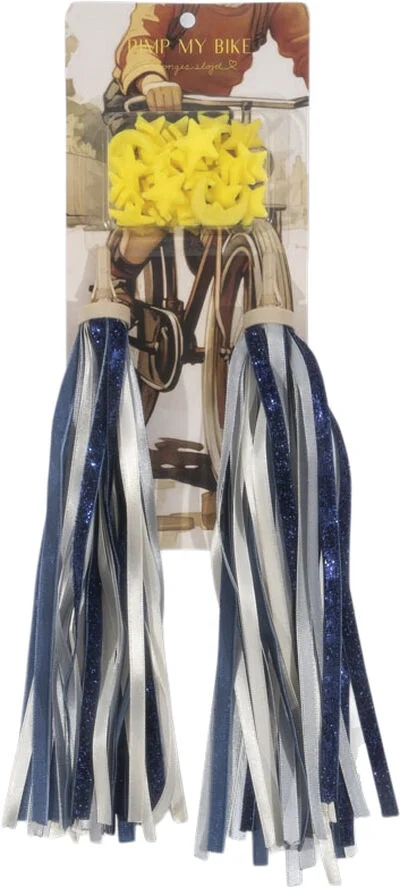Konges Sløjd BICYCLE STREAMERS AND BEADS Dark blue glitter