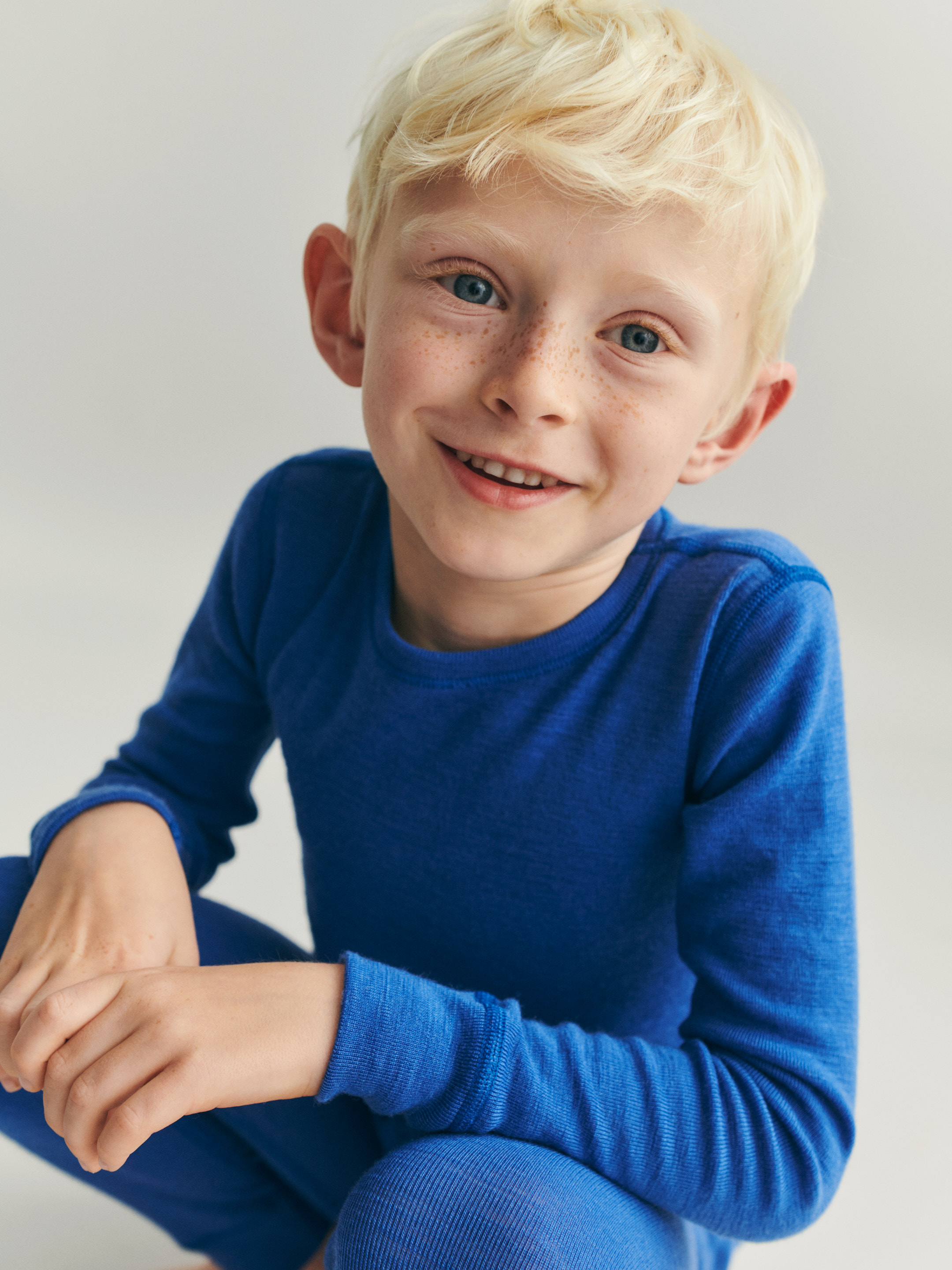 Shirt van merinowol voor kinderen in Kersthart